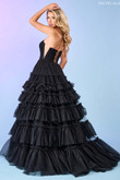 Black Ruffle A-Line Rachel Allan Prom Dress 70503 Black Ruffle A-Line Rachel Allan Prom Dress 70503
