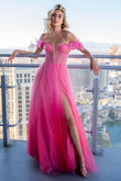 Fuchsia/Ombre A-Line Rachel Allan Prom Dress 70515