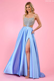 Periwinkle Cut-Out A-Line Rachel Allan Prom Dress 70519