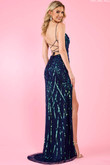 Royal/Navy Sheath Beaded Rachel Allan Prom Dress 70523