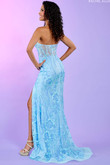 Light Blue Plunging Strapless Rachel Allan Prom Dress 70526