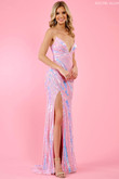Light Pink Iridescent V-Neck Rachel Allan Prom Dress 70530