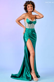 Emerald Satin Corset Rachel Allan Prom Dress 70548