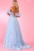 Light Blue Floral A-Line Rachel Allan Prom Dress 70557