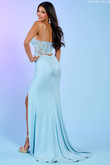 Light Blue Plunging Fitted Rachel Allan Prom Dress 70578