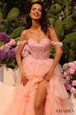 Blush Pink Ruffled Amarra Prom Dress 88790