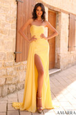 Light Yellow Strapless Amarra Prom Dress 88835