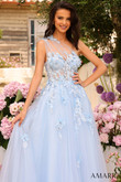 Light Blue Asymmetrical Amarra Prom Dress 88841