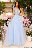 Light Blue Asymmetrical Amarra Prom Dress 88841