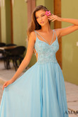 Light Blue Beaded Sweetheart Amarra Prom Dress 94008