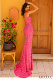 Neon Pink Sweetheart Amarra Prom Dress 94014