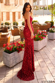 Red Sequin Trumpet Amarra Prom Dress 94260
