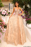 Gold A-line Corset Amarra Prom Dress 88741