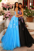  3-D flowers A-line Amarra Prom Dress 88767