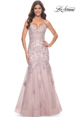 La Femme Mermaid Prom Dress in Mauve