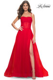 Red Corset A-line La Femme Prom Dress 32017