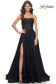 Black Rhinestone Corset La Femme Prom Dress 32029