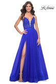 Royal Blue Deep V-neckline La Femme Prom Dress 32059