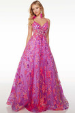 Neon Purple Pink Alyce Paris 61516 Prom Dress