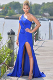 One Shoulder Colors Prom Dress 3090