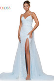 Tulle Overlay Colors Prom Dress 3140