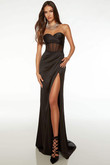 Black Strapless Corset Alyce Paris Prom Dress 61703