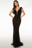 Black Crystal Mesh Alyce Paris Prom Dress 61715