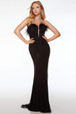 Black Strapless Crystal Mesh Alyce Paris Prom Dress 61716