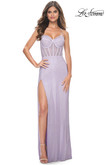 Lavender Bustier Fishnet La Femme Prom Dress 32227