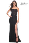 Black Scoop Lace La Femme Prom Dress 32237