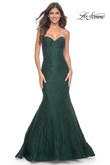 Dark Emerald Lace Mermaid La Femme Prom Dress 32249