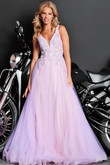 Lavender Tulle and Lace Jovani Prom Dress JVN07638