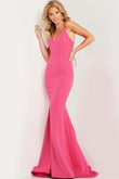 Fuchsia Matte Fit and Flare Jovani Prom Dress JVN08467