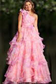 Pink/Print Flower Power Jovani Prom Dress JVN37455