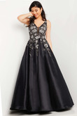 Black Embroidery Jovani Prom Dress JVN37485