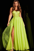 Lime A-line Embroidered Jovani Prom Dress JVN38656