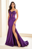 dark purple open leg dress  Ellie Wilde EW36009