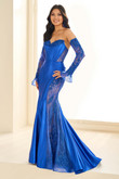 Royal blue with detachable sleeves dress Ellie Wilde EW36010