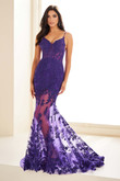 purple dress with stones Ellie Wilde EW36014