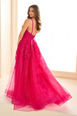 magenta dress with zipper in the back Ellie Wilde EW36015