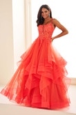Papaya dress with sequins Ellie Wilde EW36035