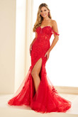 Red shoulders off dress Ellie Wilde EW36053