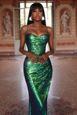Emerald corset dress Alyce Paris 61821