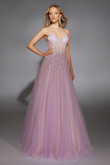 pink corset dress with stones Alyce Paris 61865