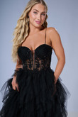 Black spaghetti strap Tiffany 16149 prom dress Black spaghetti strap Tiffany 16149 prom dress