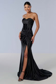 Black Tiffany 16180 dress with slit