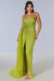 Lime Tiffany 16214 dress with a slit