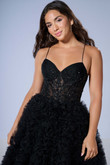 Black corset prom dress Tiffany 16252