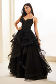 Black tulle dress by Ellie Wilde EW36203