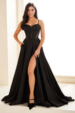Black Ellie Wilde EW36227 A-line dress 